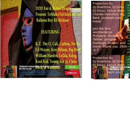 TOMAKEYOUHATEME (OR) BALLOON BOY RE-RELEASE cover