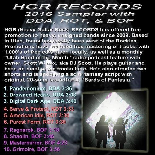 HGR RECORDS 2016 Sampler with DDA, ROT, & BOF cover